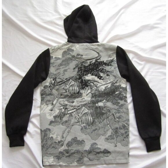 New Rebel Vengeance Embroidered Grim Reaper Skeleton Pullover Hoodie Sz S(NW177) - Picture 1 of 8